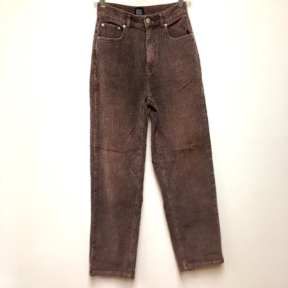 BDG High Rise Baggy Textured Corduroy Pants 26 Brown Super Soft Cozy Relaxed